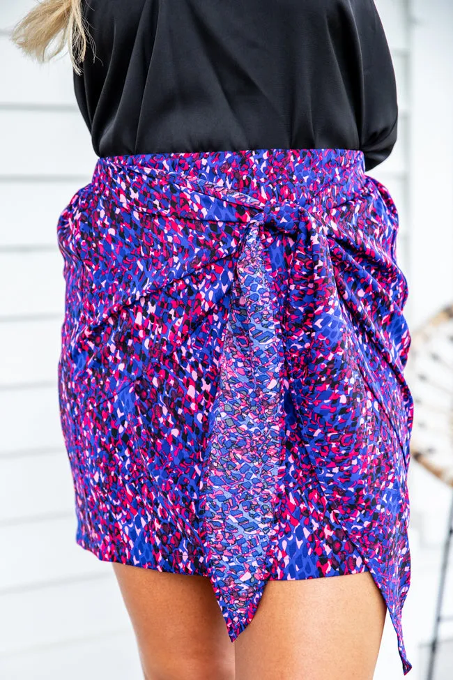 Take Me To The City Blue and Red Printed Tie Skirt FINAL SALE sold by Pink Lily