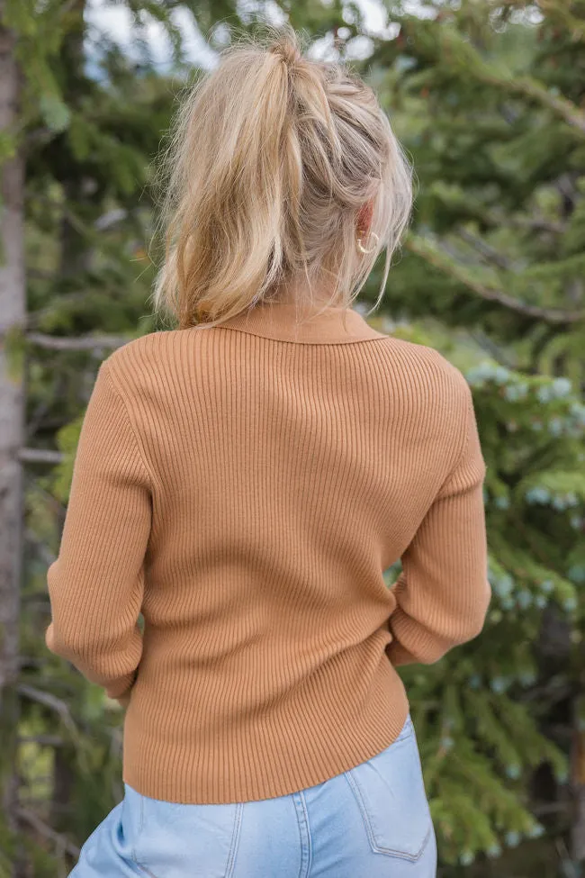 The Only Way Camel Collared Sweater FINAL SALE sold by Pink Lily product image thumbnail 4