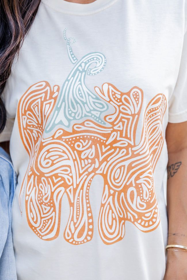 Pumpkin Swirl Ivory Oversized Graphic tee sold by Pink Lily product image thumbnail 3