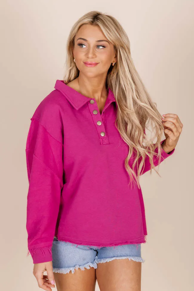 All You Can See Magenta Raw Hem Pullover FINAL SALE sold by Pink Lily product image thumbnail 3