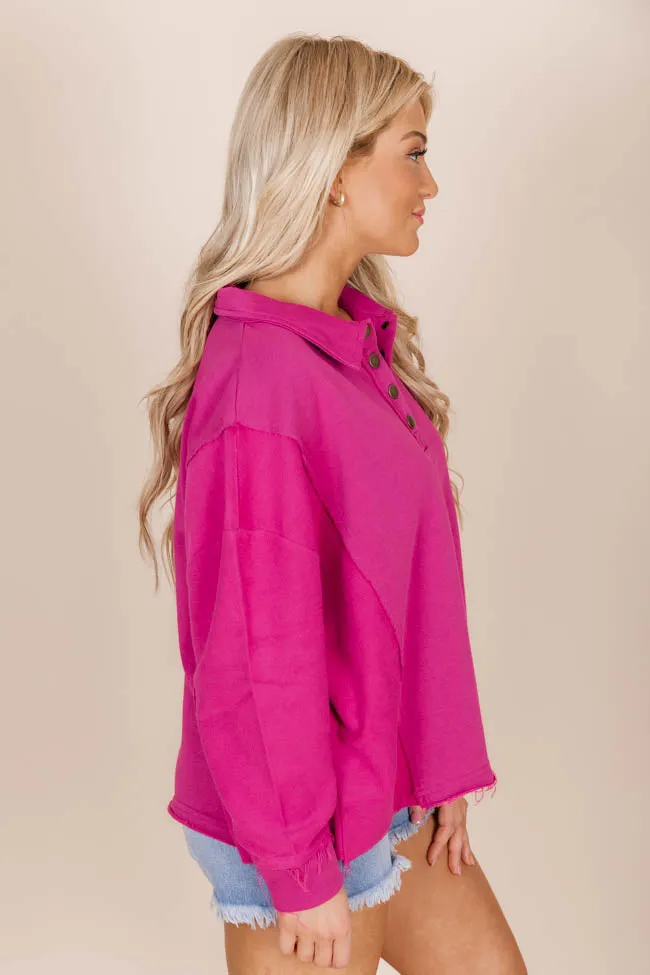 All You Can See Magenta Raw Hem Pullover FINAL SALE sold by Pink Lily product image thumbnail 4