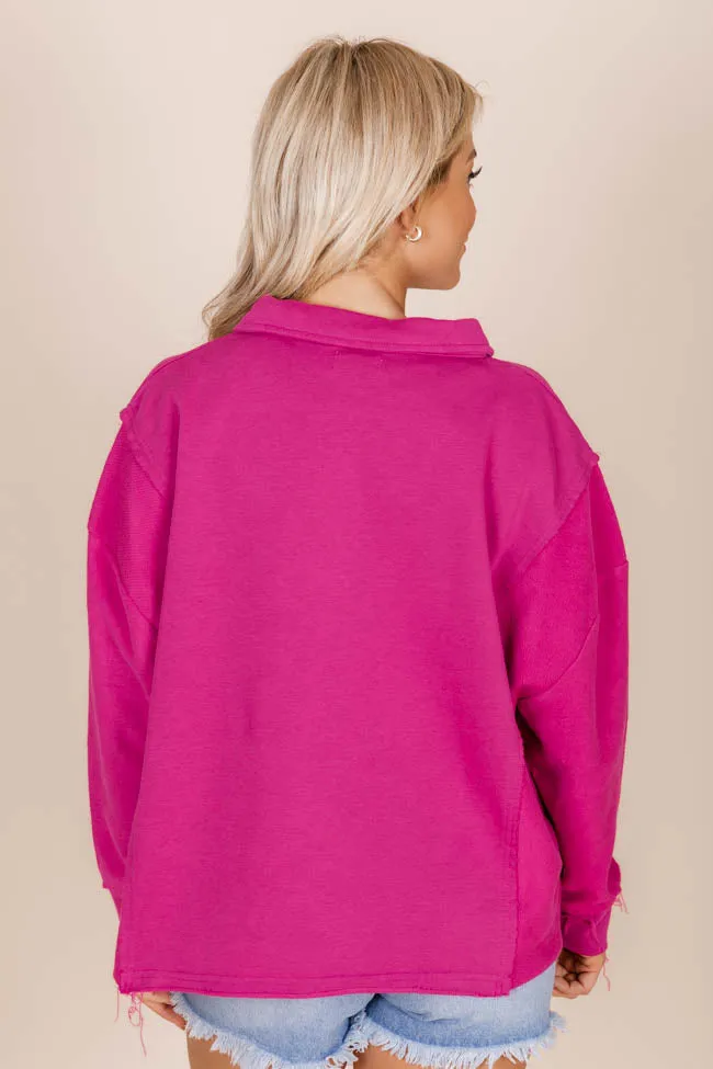 All You Can See Magenta Raw Hem Pullover FINAL SALE sold by Pink Lily product image thumbnail 5
