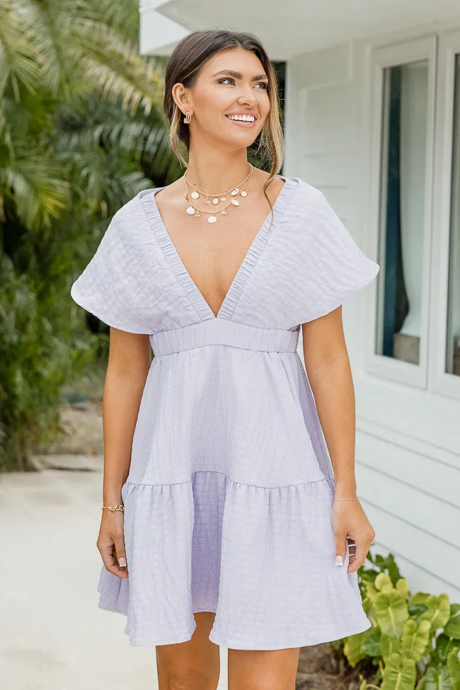 Forever Daydream Lilac V-Neck Mini Dress sold by Pink Lily product image thumbnail 3