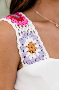 Summer Memories Ivory Crochet Sleeve Tank FINAL SALE sold by Pink Lily