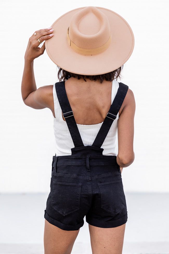 Flower Picking Black Denim Overall Shorts FINAL SALE sold by Pink Lily product image thumbnail 4