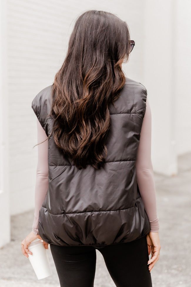 My Eyes On You Black Oversized Puffer Vest sold by Pink Lily product image thumbnail 4