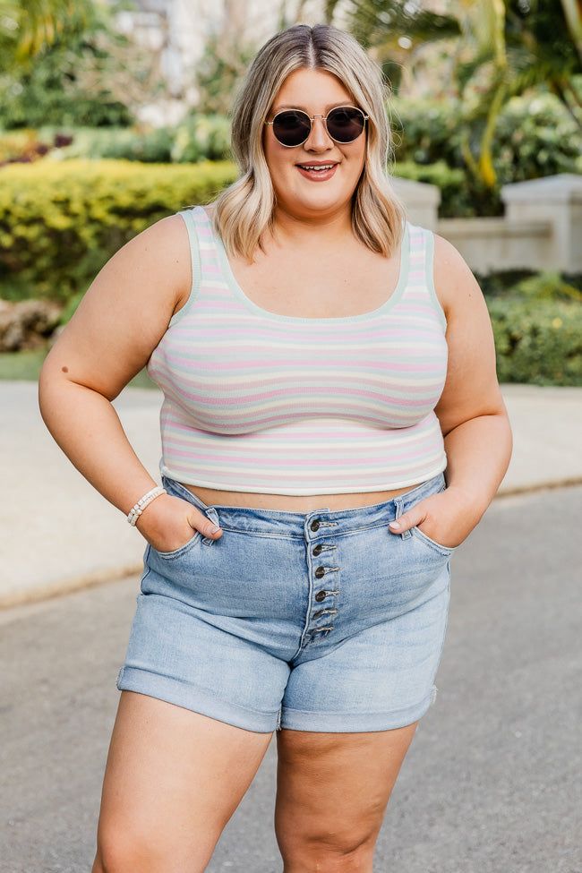 Summer Daze Pastel Multi Stripe Sweater Tank sold by Pink Lily product image thumbnail 7