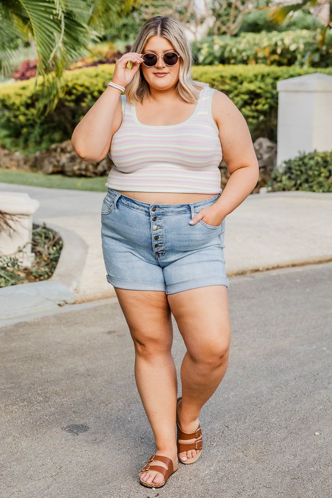 Summer Daze Pastel Multi Stripe Sweater Tank sold by Pink Lily product image thumbnail 6