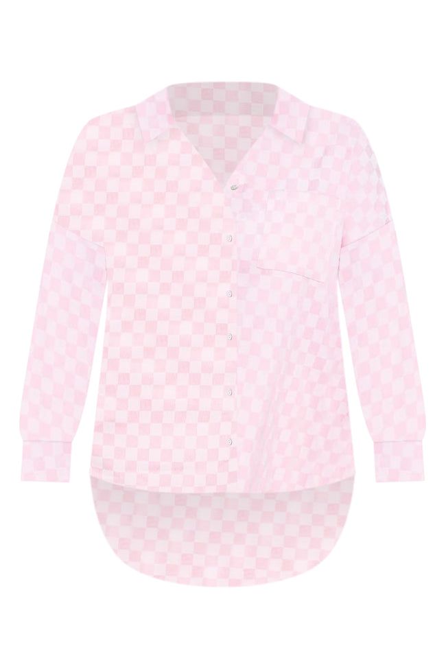Put You In Check Pink Checkered Button Front Shirt FINAL SALE sold by Pink Lily product image thumbnail 11