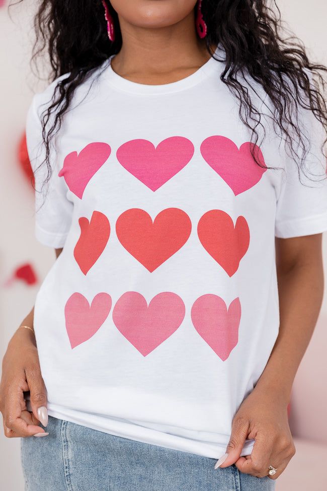 Hearts Multi White Bella Canvas Graphic Tee sold by Pink Lily product image thumbnail 3