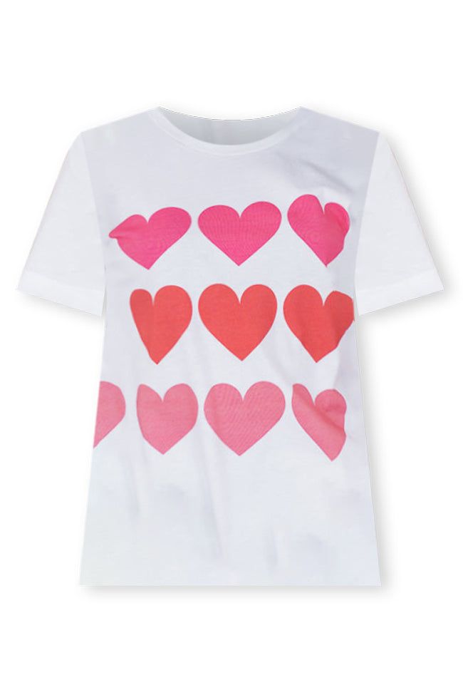 Hearts Multi White Bella Canvas Graphic Tee sold by Pink Lily product image thumbnail 5