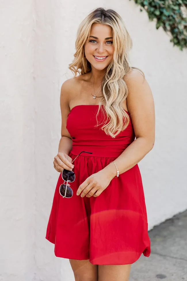 All Too Well Red Strapless Mini Dress FINAL SALE sold by Pink Lily