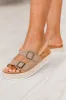 Gianna Tan Double Buckle Platform Sandal FINAL SALE sold by Pink Lily
