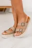 Gianna Tan Double Buckle Platform Sandal FINAL SALE sold by Pink Lily