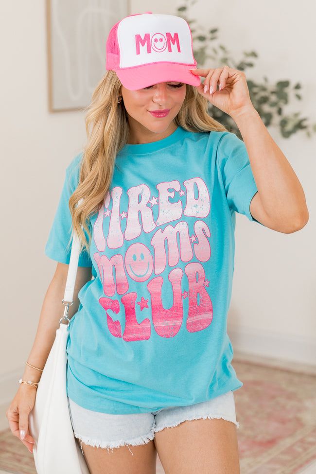 Tired Moms Club Aqua Blue Oversized Graphic Tee SALE sold by Pink Lily product image thumbnail 3