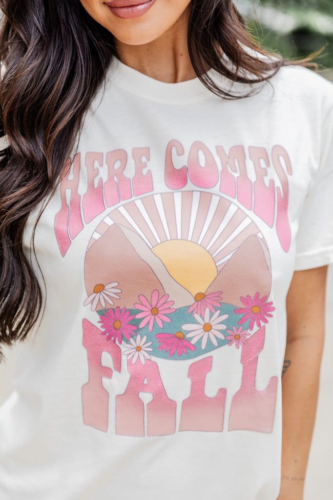 Here Comes Fall Ivory Oversized Graphic Tee sold by Pink Lily product image thumbnail 3