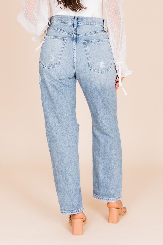 Cameron Light Wash High Rise Distressed Dad Jeans FINAL SALE sold by Pink Lily product image thumbnail 5