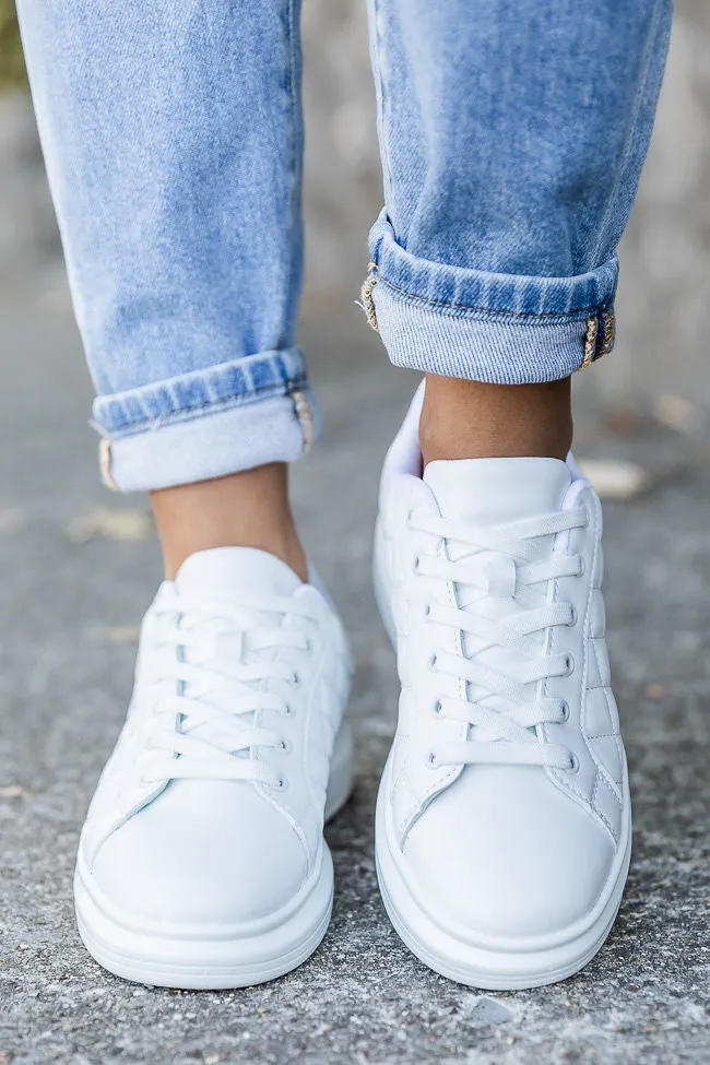 Sarah White Quilted Leather Sneakers FINAL SALE | Parallel