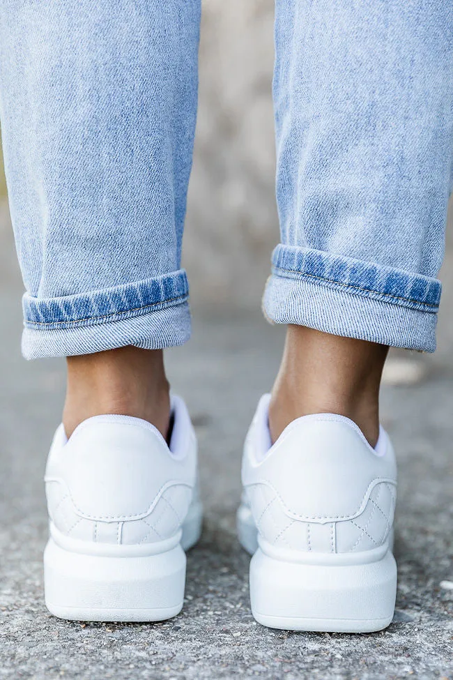 Sarah White Quilted Leather Sneakers FINAL SALE | Parallel