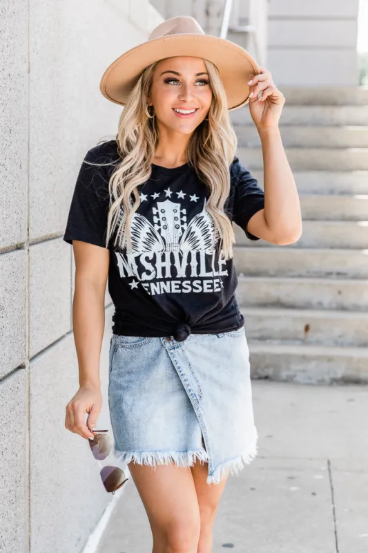 Nashville Wings Black Graphic Tee FINAL SALE sold by Pink Lily