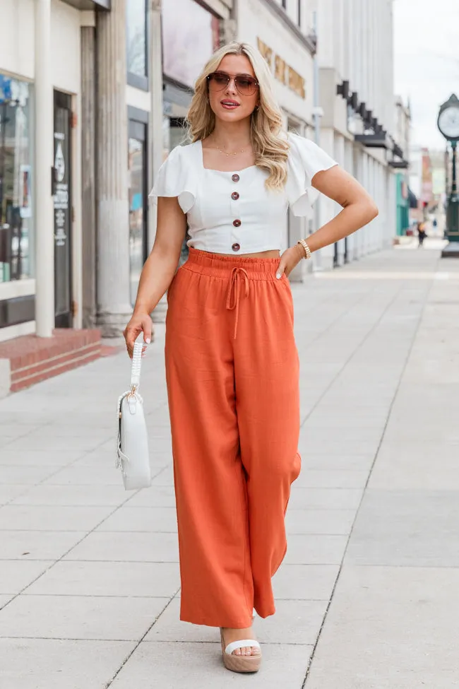 Out With Style Ivory Button Front Linen Crop Top FINAL SALE sold by Pink Lily product image thumbnail 2