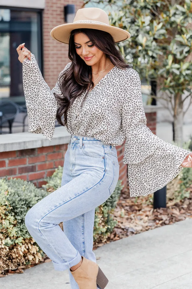 Win My Heart Leopard Print Bell Sleeve Bodysuit SALE sold by Pink Lily