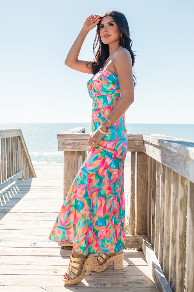 Bags Are Packed In Kaleidoscope Dreams Satin Strapless Dress sold by Pink Lily product image thumbnail 3