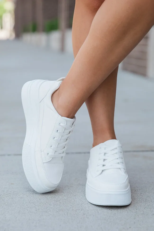 Cecilia Platform White Sneaker sold by Pink Lily