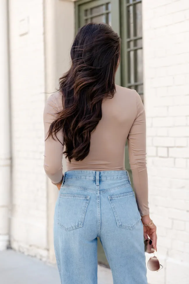 Your Own Path Taupe Mock Neck Bodysuit FINAL SALE sold by Pink Lily product image thumbnail 4