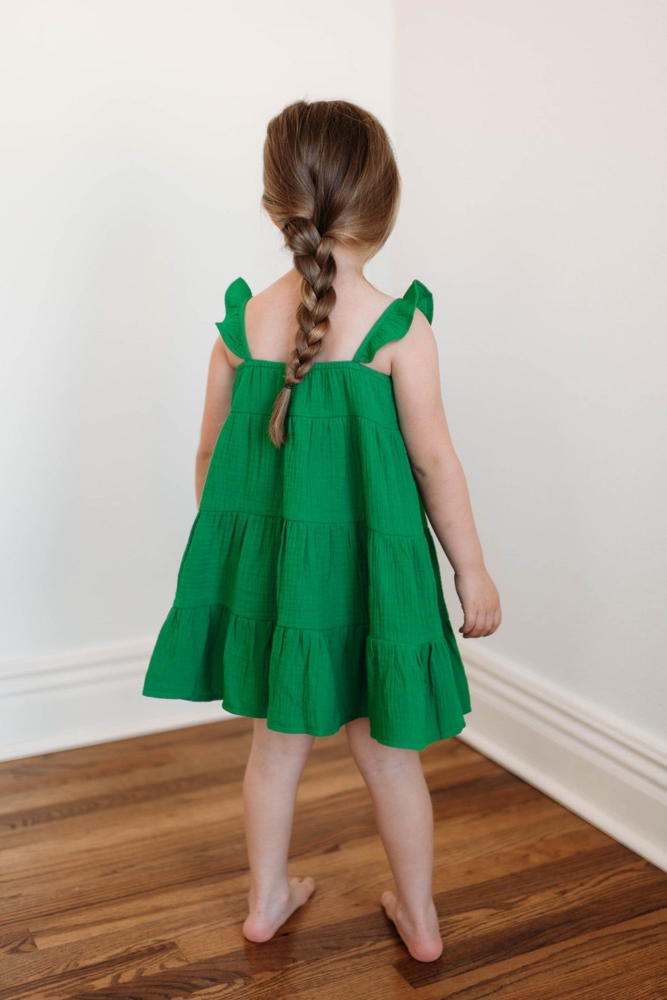 Once Was Girls Green Tiered Dress FINAL SALE sold by Pink Lily product image thumbnail 3