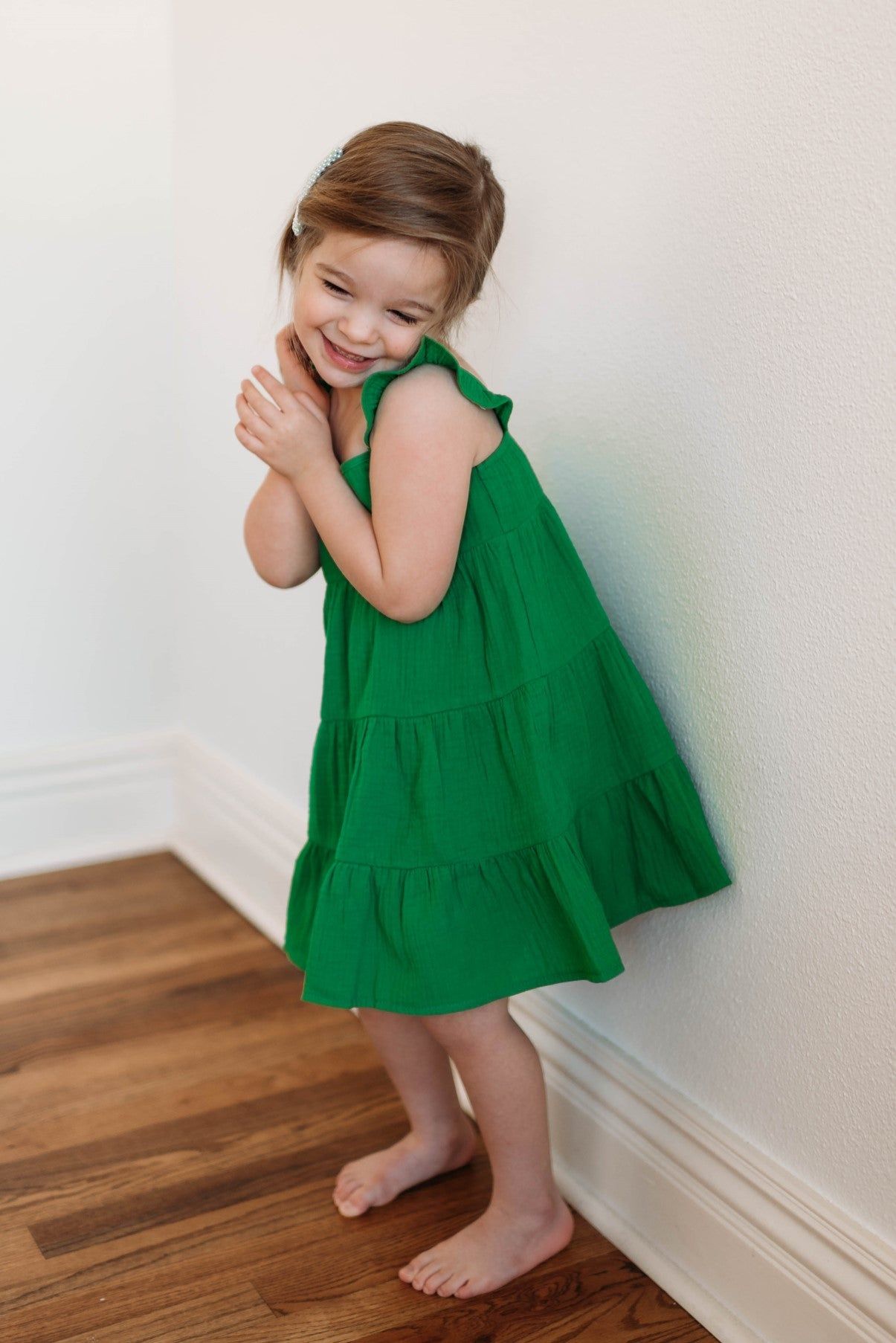 Once Was Girls Green Tiered Dress FINAL SALE sold by Pink Lily product image thumbnail 2