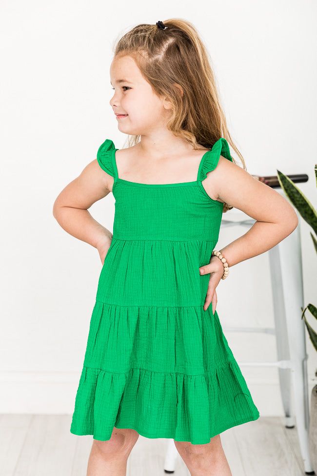 Once Was Girls Green Tiered Dress FINAL SALE sold by Pink Lily product image thumbnail 5
