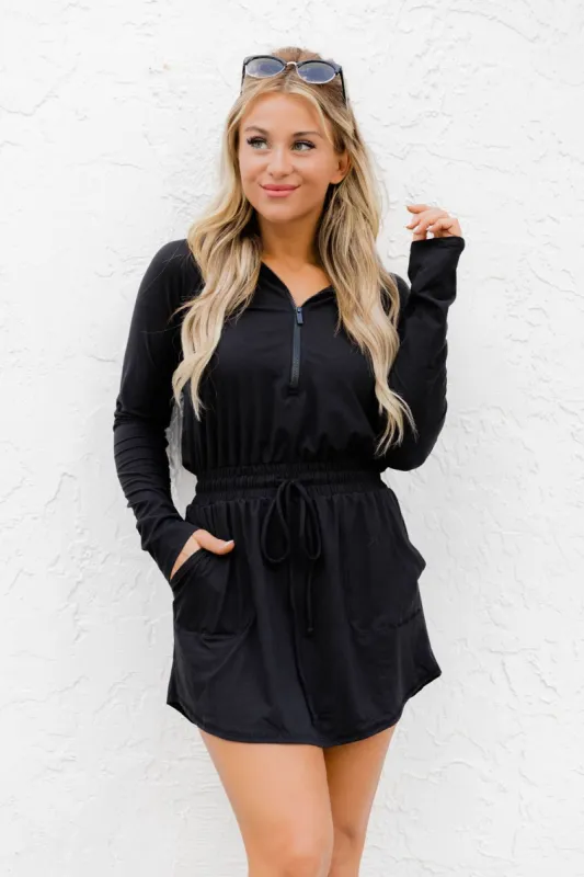 Always Going Black Lounge Dress FINAL SALE sold by Pink Lily