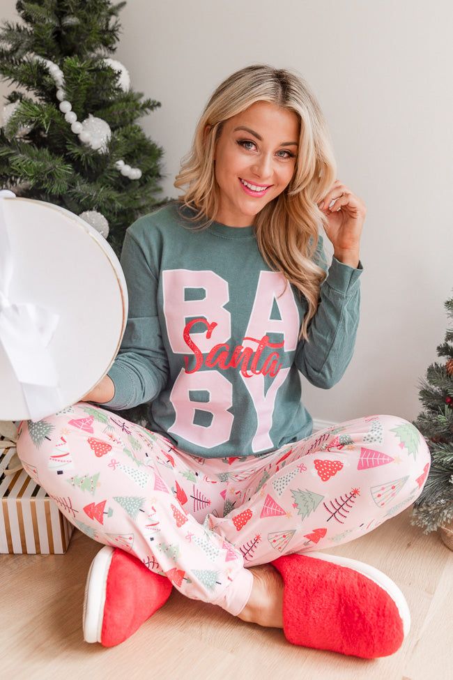 Merry All the Way Pink Trees Pajama Pant sold by Pink Lily product image thumbnail 8