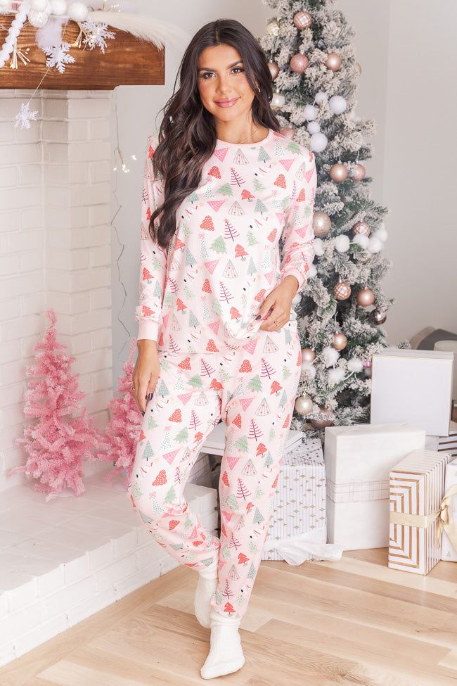 Merry All the Way Pink Trees Pajama Pants sold by Pink Lily product image thumbnail 2