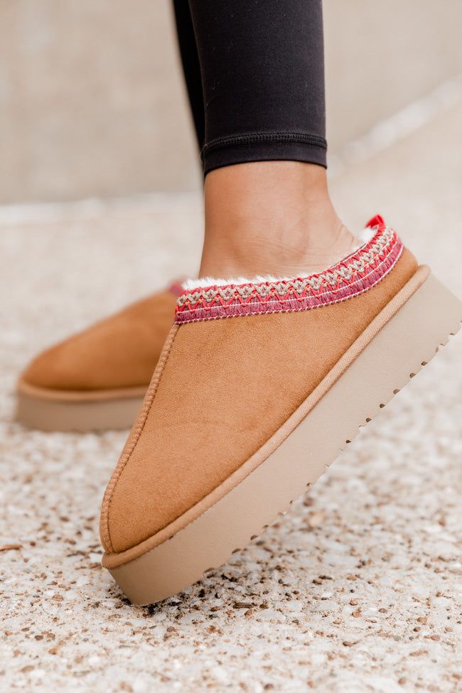 Sydney Chestnut Platform Slipper FINAL SALE sold by Pink Lily