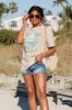 No Bad Waves Ivory Oversized Graphic Tee sold by Pink Lily