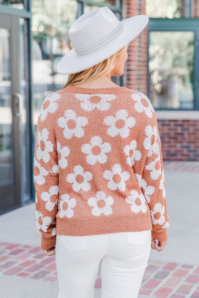 Stay Kind Camel Flower Sweater sold by Pink Lily product image thumbnail 5