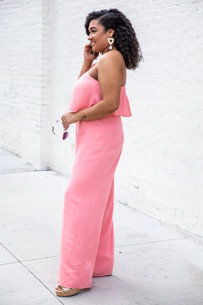 Know No Limits Coral Halter Jumpsuit FINAL SALE sold by Pink Lily product image thumbnail 5