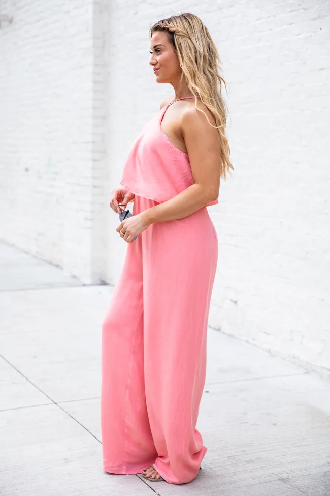 Know No Limits Coral Halter Jumpsuit FINAL SALE sold by Pink Lily product image thumbnail 2