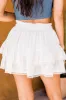 Nothing To Prove Cream Smocked Waist Eyelet Trim Skirt FINAL SALE sold by Pink Lily