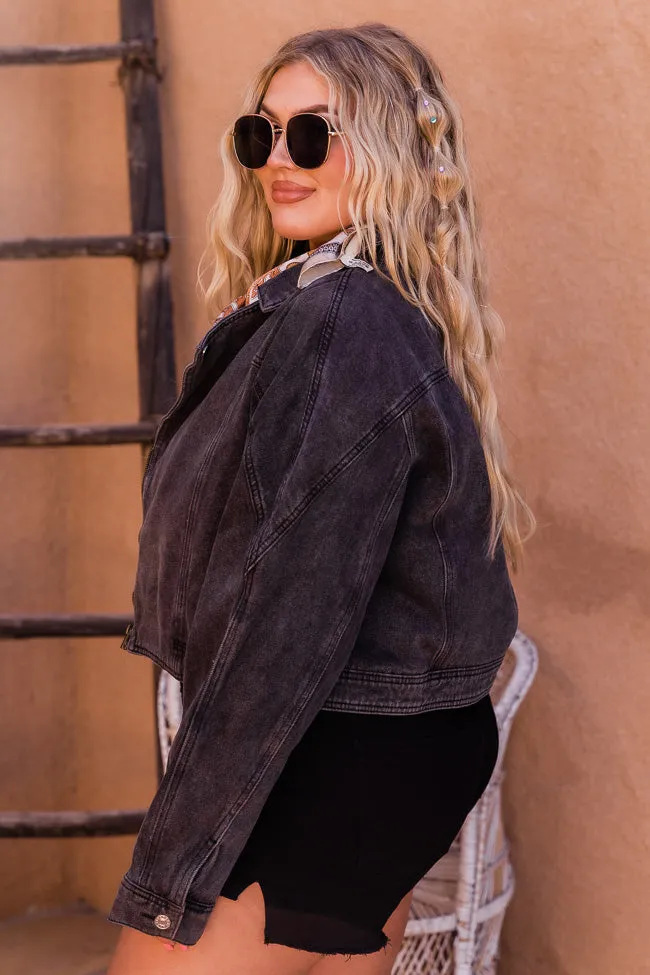 Walk The Walk Black Acid Wash Denim Jacket FINAL SALE sold by Pink Lily product image thumbnail 4