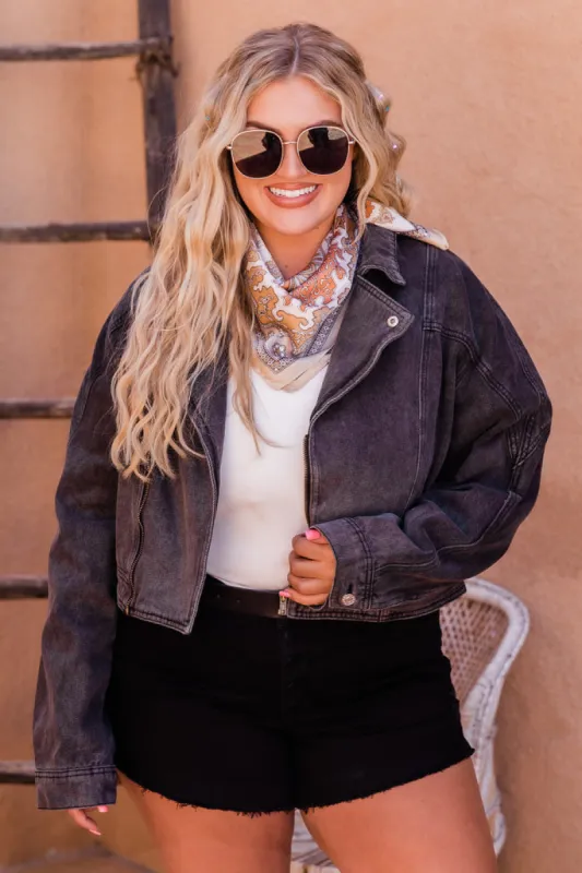 Walk The Walk Black Acid Wash Denim Jacket FINAL SALE sold by Pink Lily