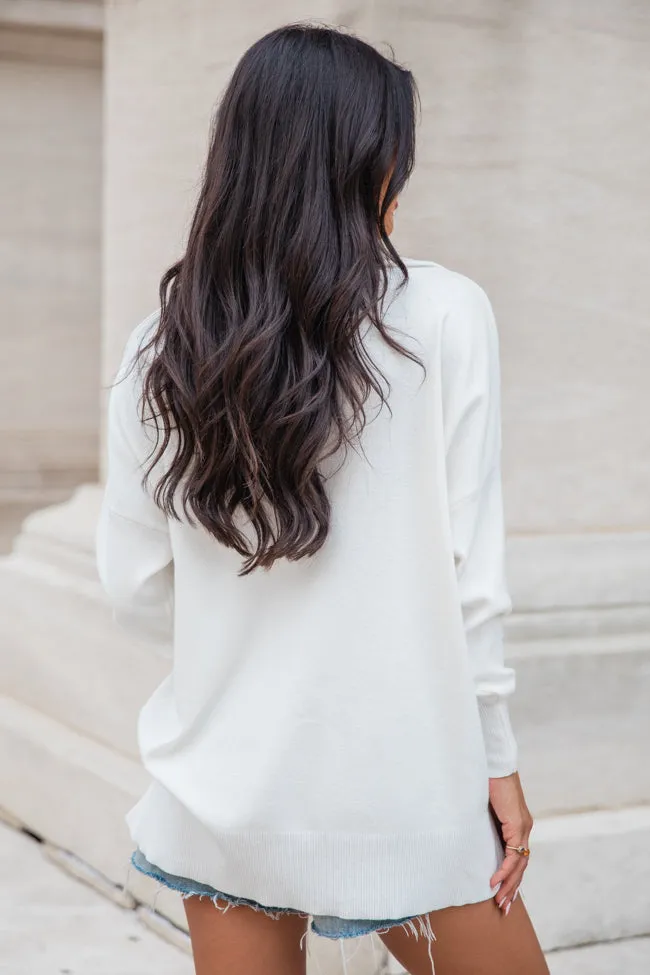 Pulling Heartstrings Ivory Quarter Zip Pullover sold by Pink Lily product image thumbnail 5