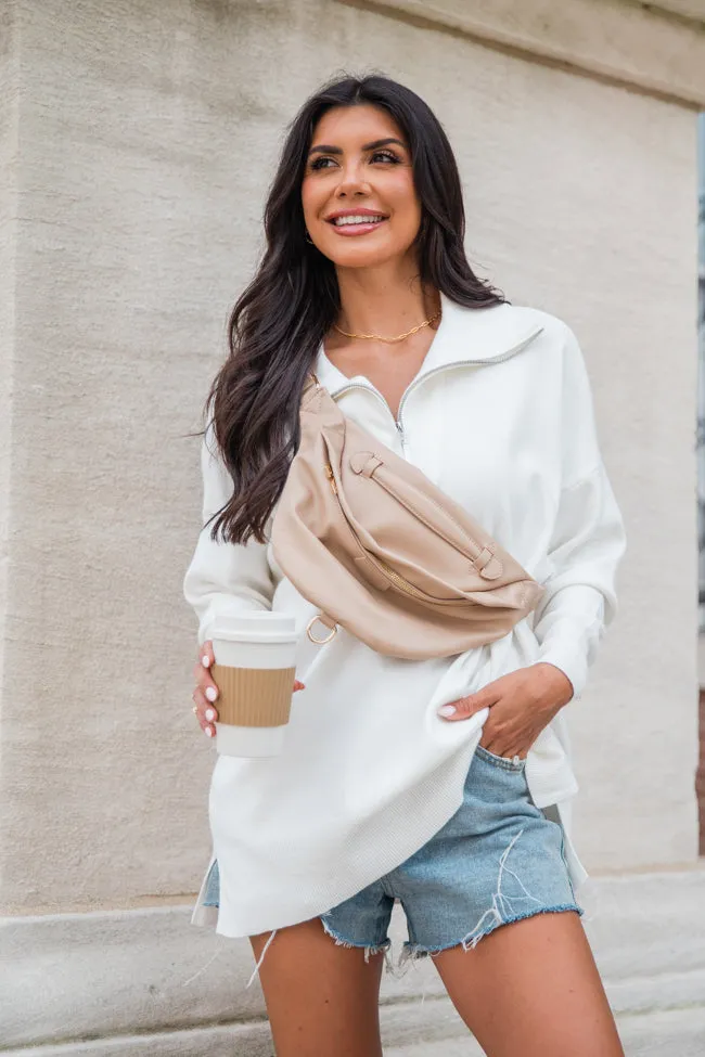 Pulling Heartstrings Ivory Quarter Zip Pullover sold by Pink Lily product image thumbnail 2