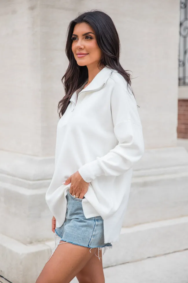 Pulling Heartstrings Ivory Quarter Zip Pullover sold by Pink Lily product image thumbnail 4