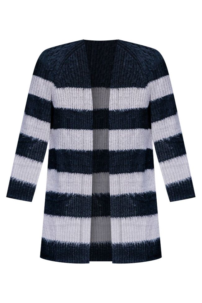 Come And Go Beige And Black Long Striped Cardigan FINAL SALE sold by Pink Lily product image thumbnail 5
