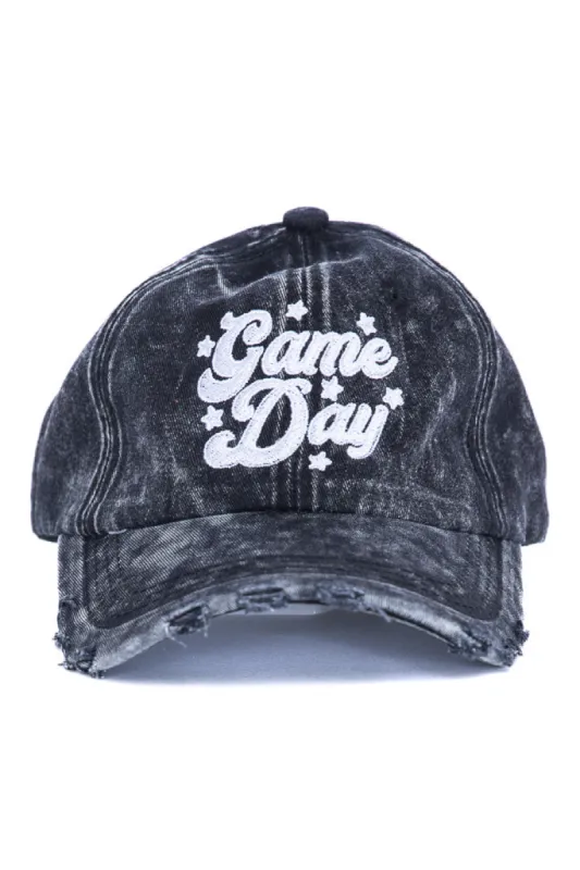 Game Day Star Black Acid Wash Cap FINAL SALE sold by Pink Lily