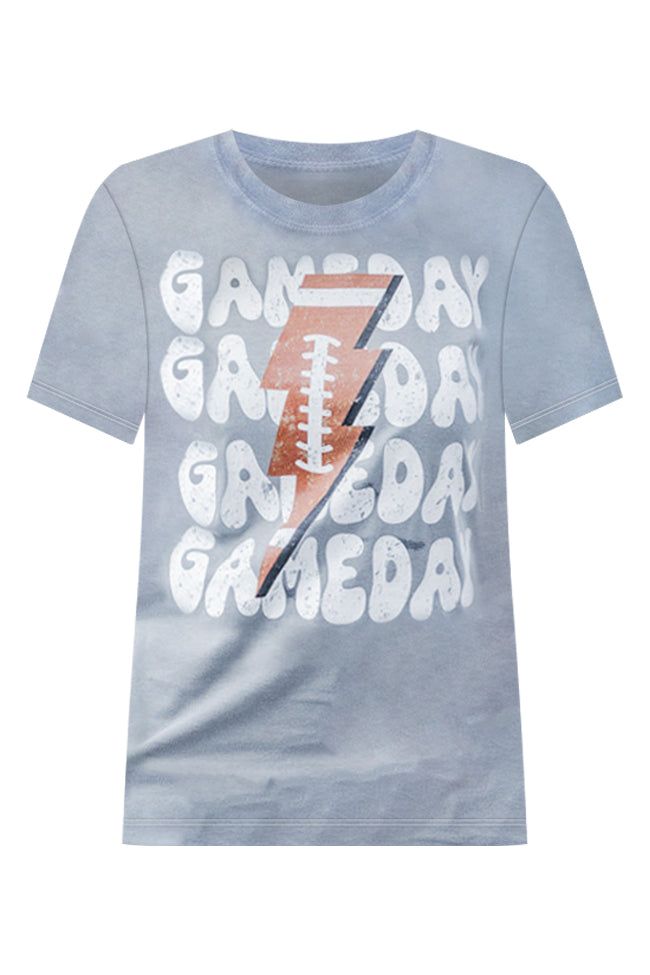 Gameday Football Grey Oversized Graphic Tee sold by Pink Lily product image thumbnail 5