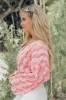 To The Tropics Pink Multi Printed Plisse Surplice Top FINAL SALE sold by Pink Lily